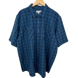 Orvis Men’s Short Sleeve Tech Shirt XXL Blue Plaid